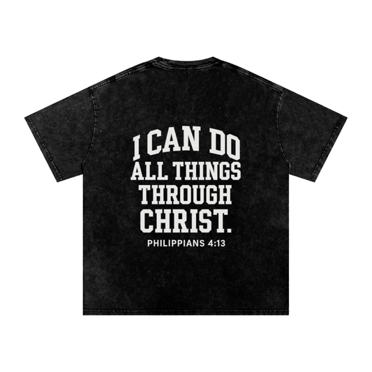 Snow Washed Oversized Cotton T-Shirt