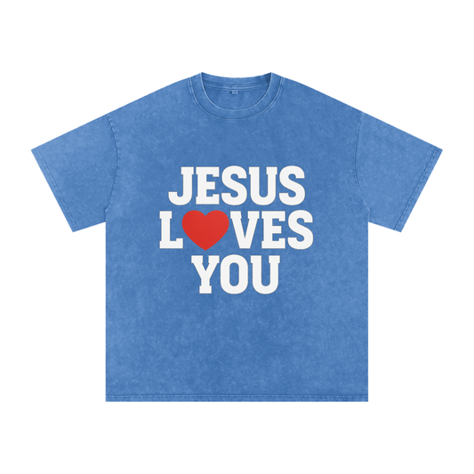 Snow Washed Oversized Cotton T-Shirt